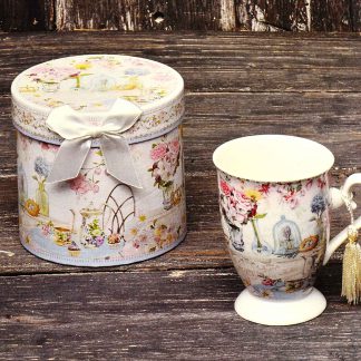 MUG C/PIEDE “BOUQUET” D14800 HENRIETTE (PROMO)