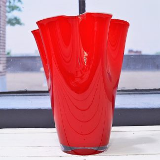 VASO “WAVE” H. 40 OPALE ROSSO ONLYLUX.