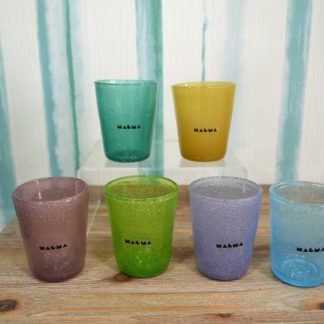 Set 6 bicchieri "glass" in pasta di vetro colorata "Magma" ml. 260