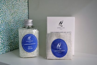 Gemme profumate 60 gr e sacchetto in tessuto "blu wash" hypno casa