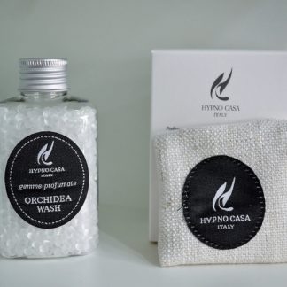 Gemme profumate 60 gr e sacchetto in tessuto"orchidea wash" hypno casa