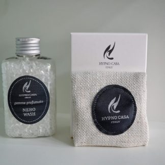 Gemme profumate 60 gr e sacchetto in tessuto  "nero wash " hypno casa