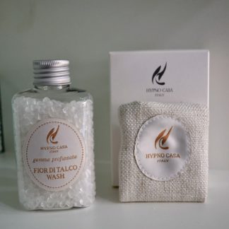 Gemme profumate 60 gr e sacchetto in tessuto"fior di talco wash" hypno casa