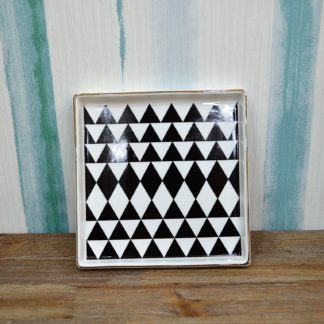 Vassoio quadrato "black & gold" cm. 16.5 D15614 Henriette.