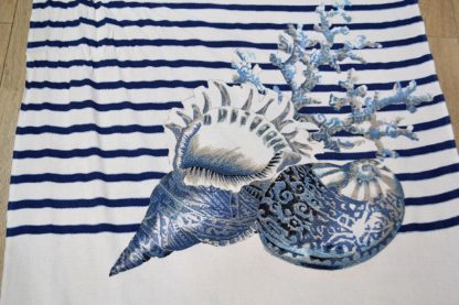 Telo mare "fouta" 90x190 "riva" blue marine Marinette Saint Tropez - immagine 2