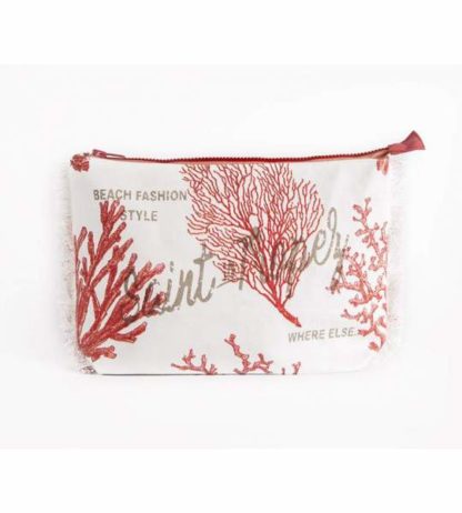 Trousse mare "bonifacio" corallo 30x20x9 Marinette Saint Tropez.