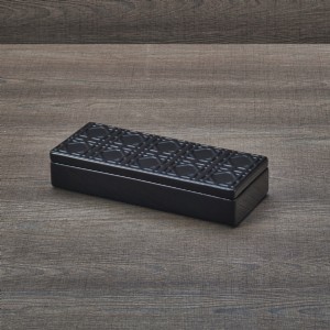 SCATOLA RETTANGOLARE 30X12 NERA "PAGLIA DI VIENNA" D17202 HENRIETTE