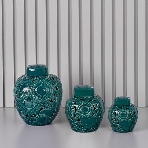 Potiche "Petrolio" collezione Kyoto cm. 18x20 D17372 Henriette