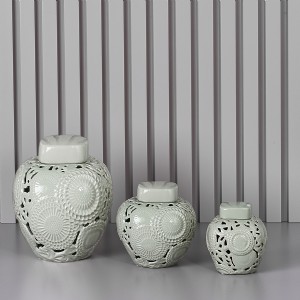 Potiche "Grigio chiaro" collezione Kyoto cm. 23x30 D17371 Henriette