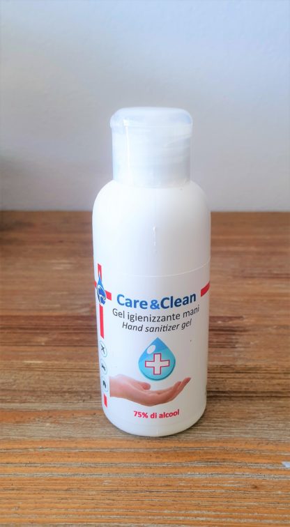 Gel igienizzante mani 75% alcool Care & Clean 100ml. Made in Italy