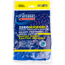Arcasa set 2 guanti zeromicrobi in nitrile taglia piccola