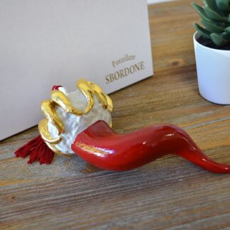 Corno portafortuna 15cm art.CR8R Made in Italy Sbordone