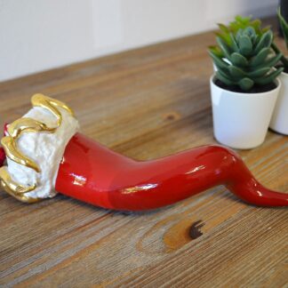 Corno portafortuna 23cm art.CR9R Made in Italy Sbordone