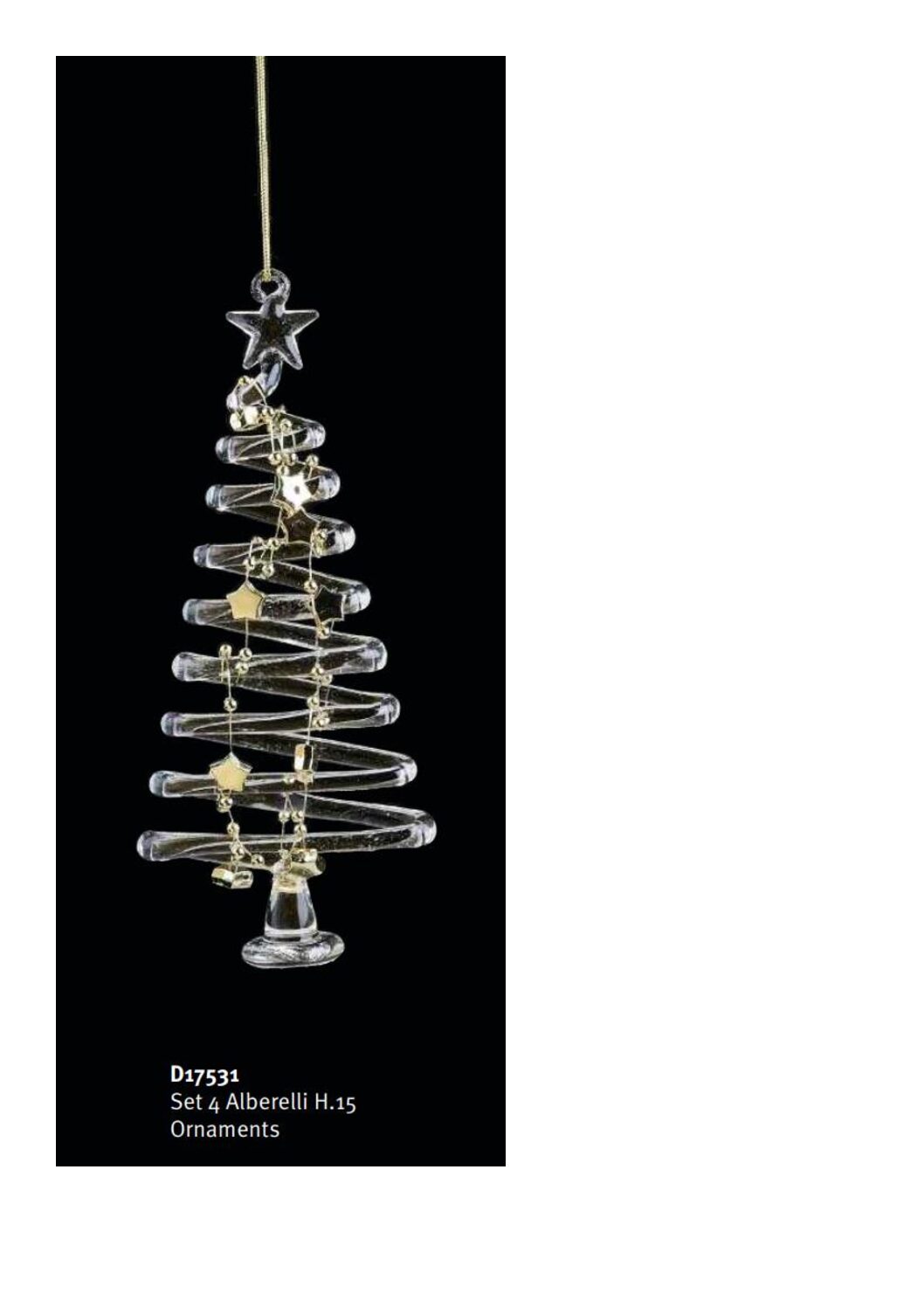 Set 4 Alberelli da appendere h.15 "Ornaments" D17531