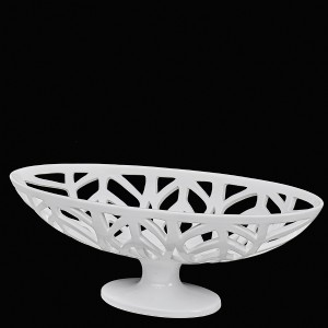 Coppa Ovale con piede "Leaves" 45x20 h.16 D17629