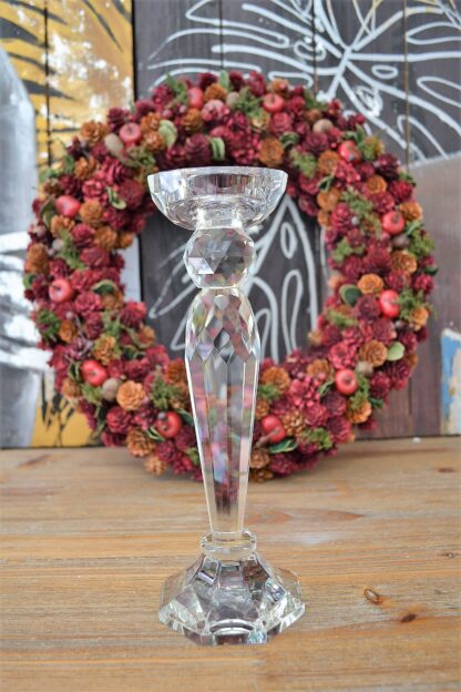 Candeliere in vetro Classic h. 20 "Crystal" D17602 Henriette